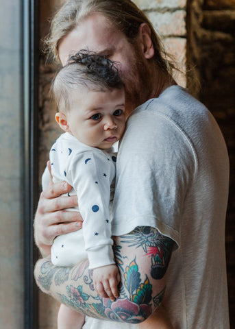 Original Unisex Tiny Moon Long Sleeve Baby Body Campaign Father & Child MyBabyEdit