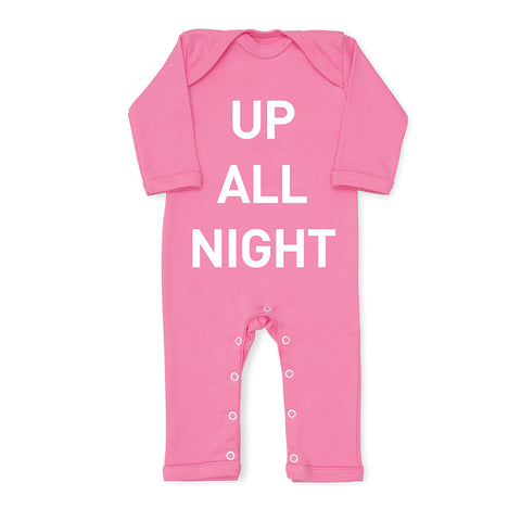 Up All Night Baby Grow - Pink