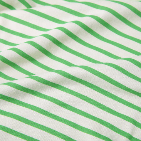 Original Sleepy Doe Long Sleeve Unisex Green Breton Stripe  PJ Set Close up MyBabyEdit