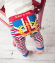 Red, Blue and White socks with stripe and star patterns