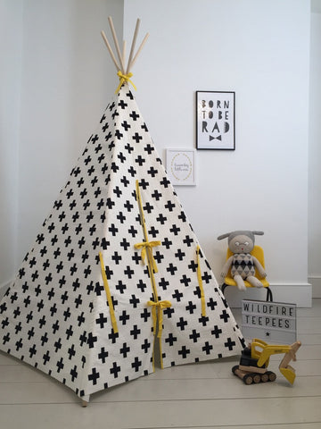 Original Wildfire Teepee Cross Print Yellow Trim Closed MyBabyEdit