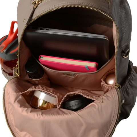Original Kerikit Real Leather XL Grey Joy Backpack Inside View My Baby Edit