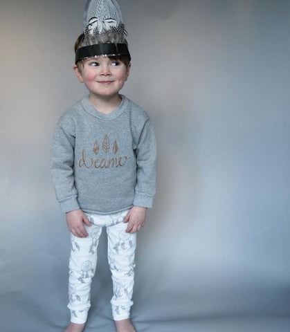 Original Buffalo & Bear grey Dreamer Sweatshirt Campaign My Baby Edit