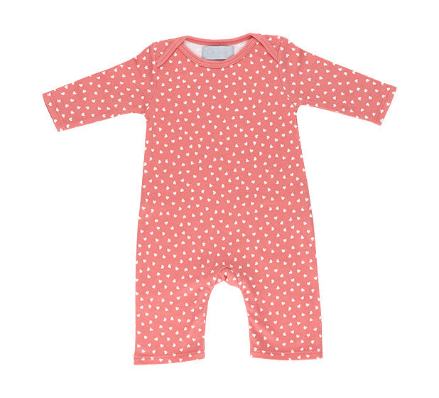All in One Baby Body - Flamingo Pink & White Stars