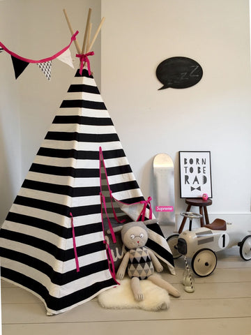 Stripe Pink Trim Teepee