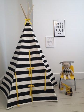 Original Wildfire Teepee Stripe Yellow Trim closed MyBabyEdit