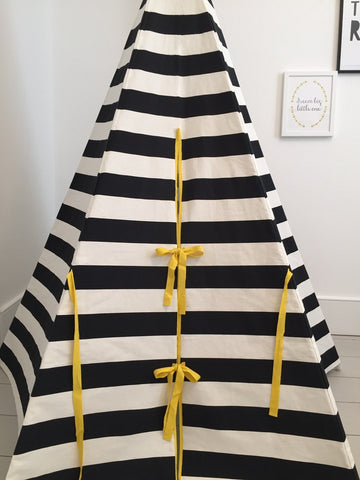 Original Wildfire Teepee Stripe Yellow Trim Close Up MyBabyEdit