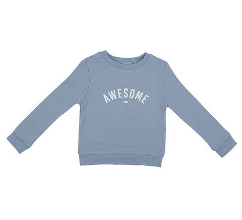 Long Sleeve Sweatshirt - AWESOME Steel Blue