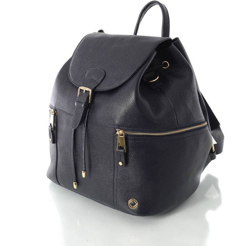 Original Kerikit Real Leather Thor Navy Backpack Side My Baby Edit