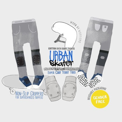 Original ZULULULU Unisex Full Leg Baby Tights Urban Skater Sketch My Baby Edit