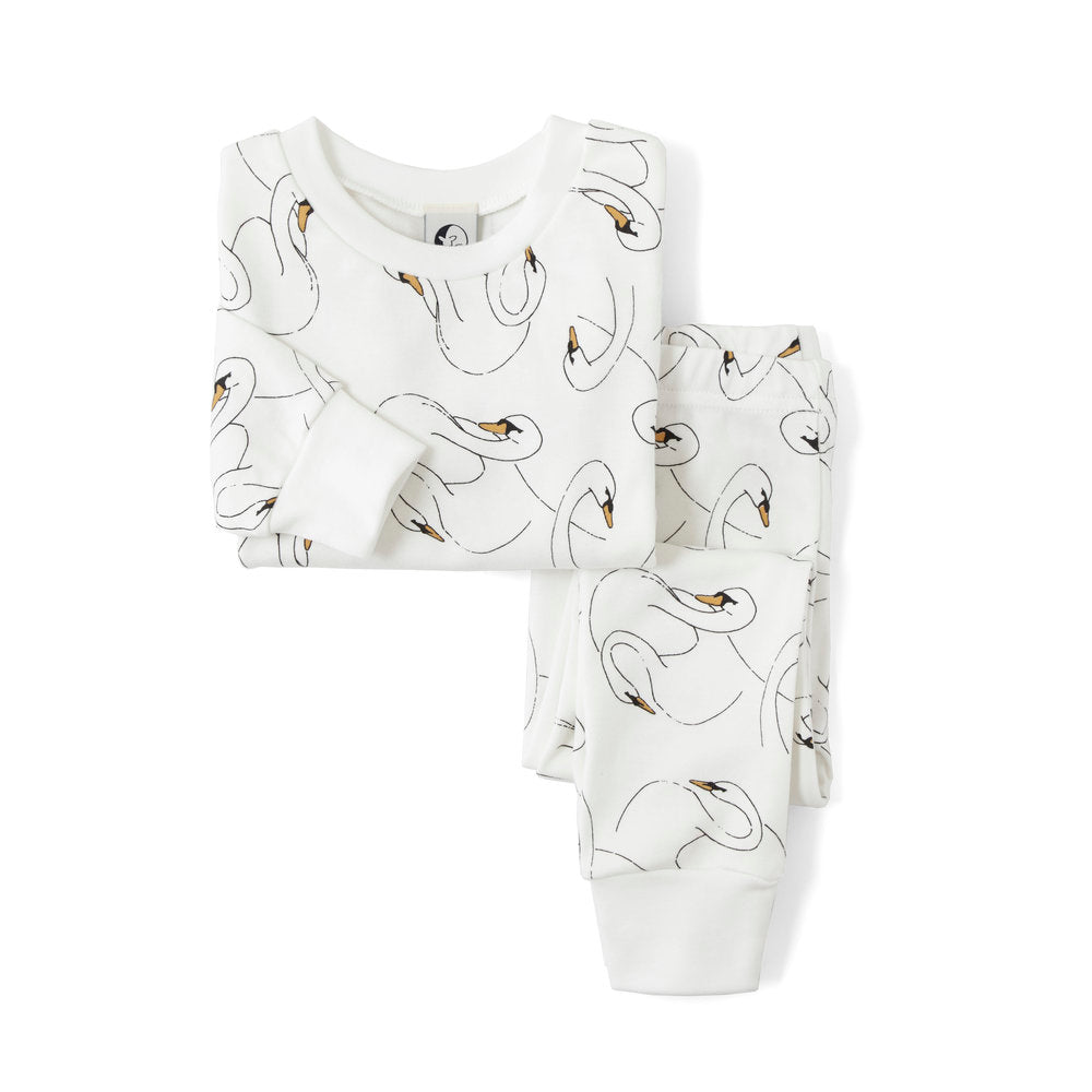 Swansy White Classic Long Sleeve PJ Set